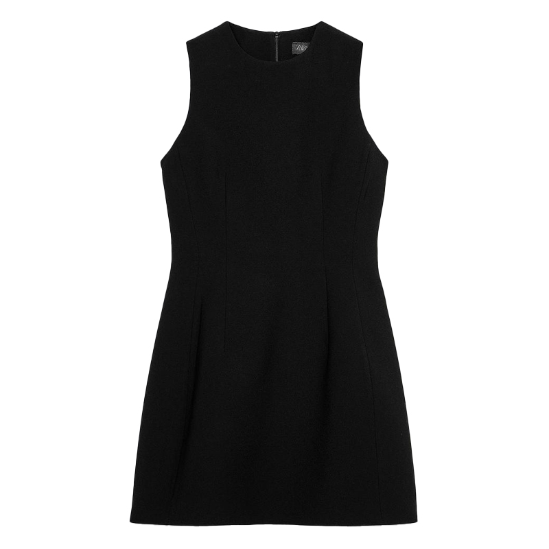 black shift mini dress, zara