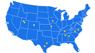 Google Fiber coverage map as of August 2022