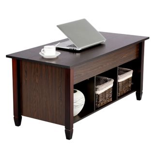 Brown wood coffee table