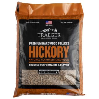 A bag of Traeger hickory pellet