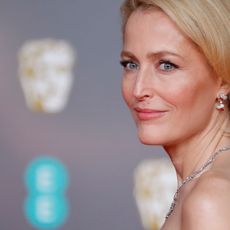 us actress gillian anderson poses on the red carpet upon arrival at the bafta british academy film awards at the royal albert hall in london on february 2, 2020 photo by tolga akmen afp photo by tolga akmenafp via getty images