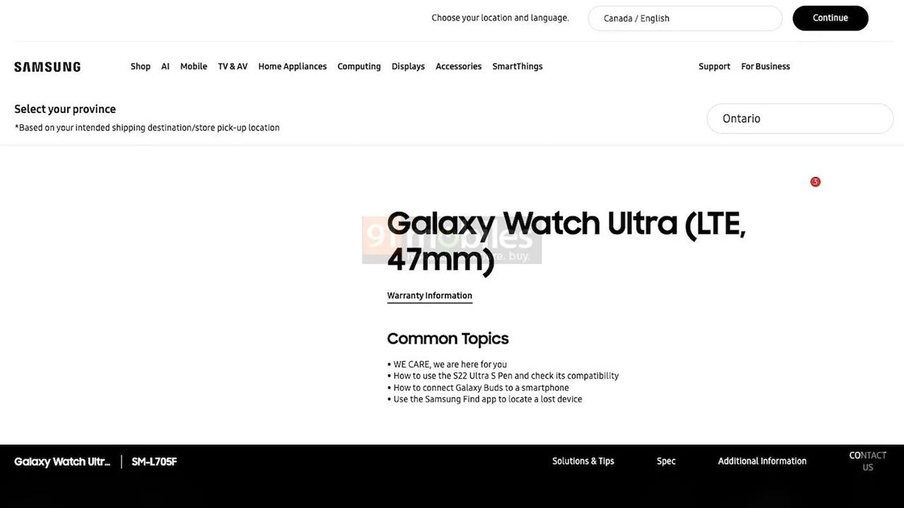 Samsung Galaxy Watch Ultra Confirmed – 47mm LTE Model Appears On ...