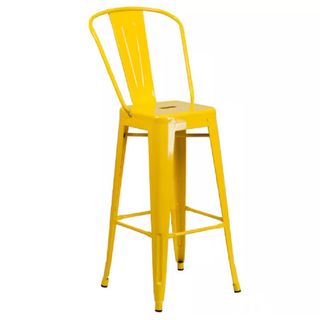A yellow bar stool
