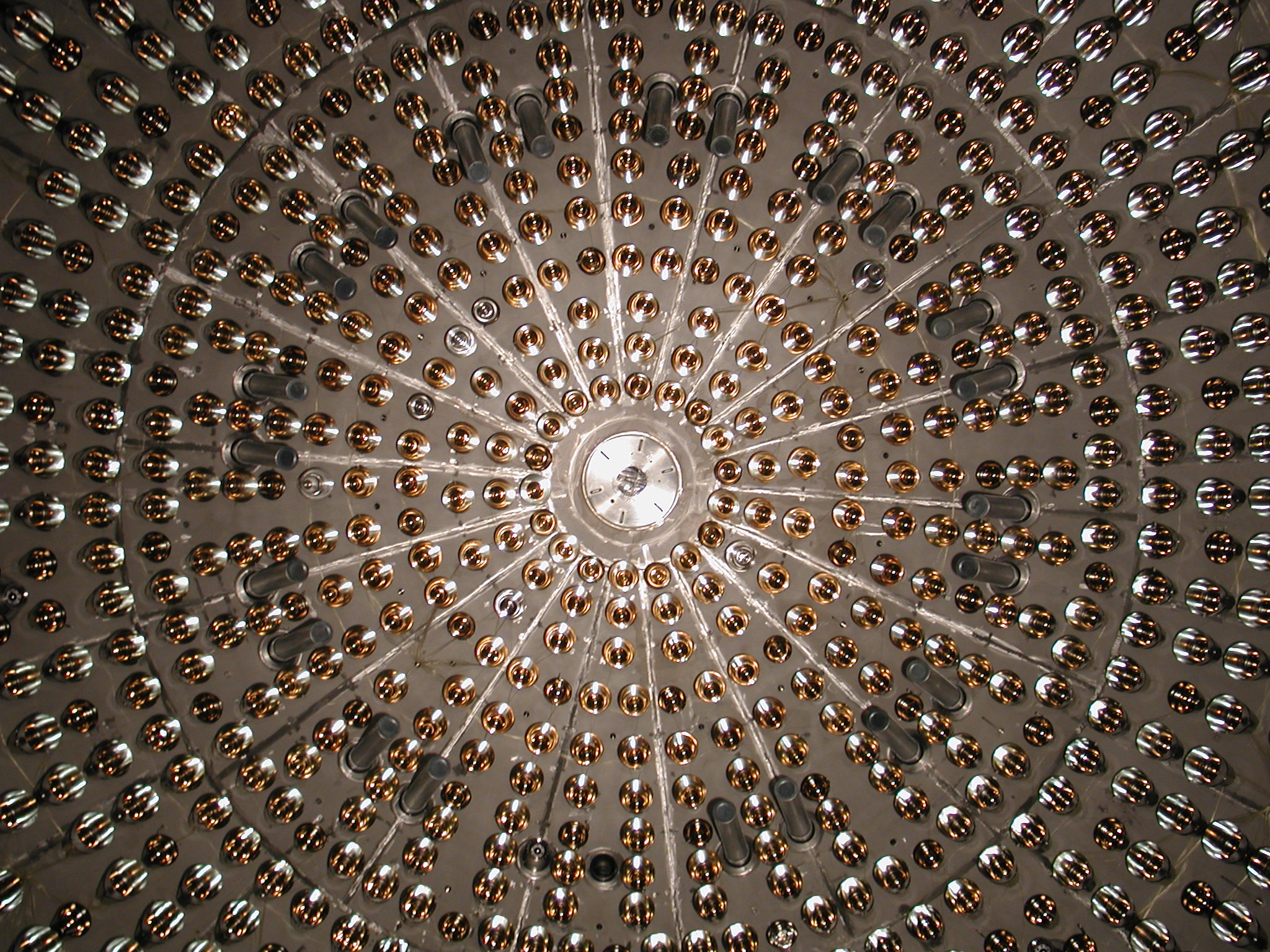 a spiral of metal orbs