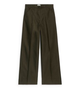 Penny Martin and Arket Cotton Chinos - Khaki Green - Arket Gb