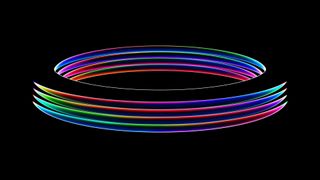 Rainbow colors in an ring on a black screen