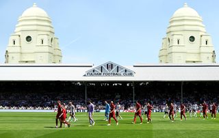 Fulham stadium Craven Cottage, with the Wembley Twin Towers