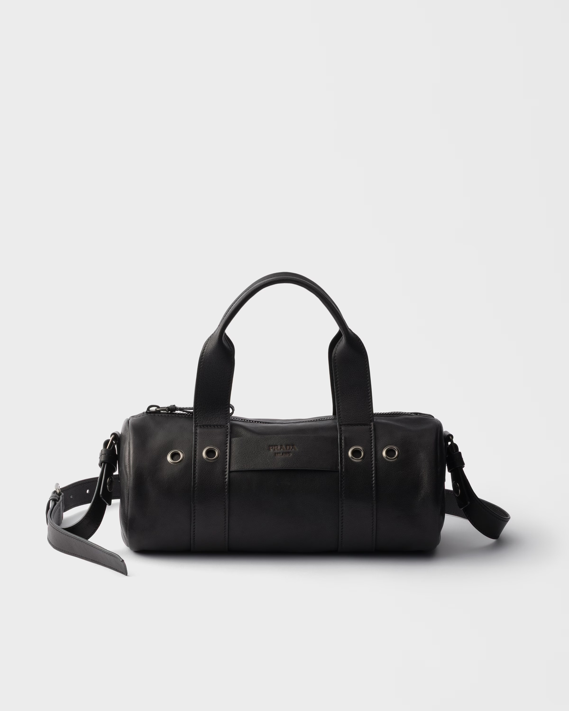 prada, Route Large Leather Top-Handle Bag