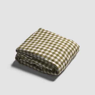 Gingham fitted sheet