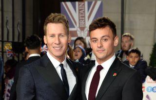 Dustin Lance Black and Tom Daley attends Pride Of Britain Awards 2019