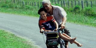 Whale Rider (2003) riding a bike together