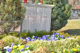 Charlie Chaplin tombstone.