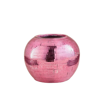 Pink Resin Disco Ball Planter