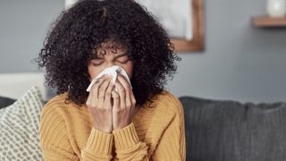 Woman suffering from hayfever