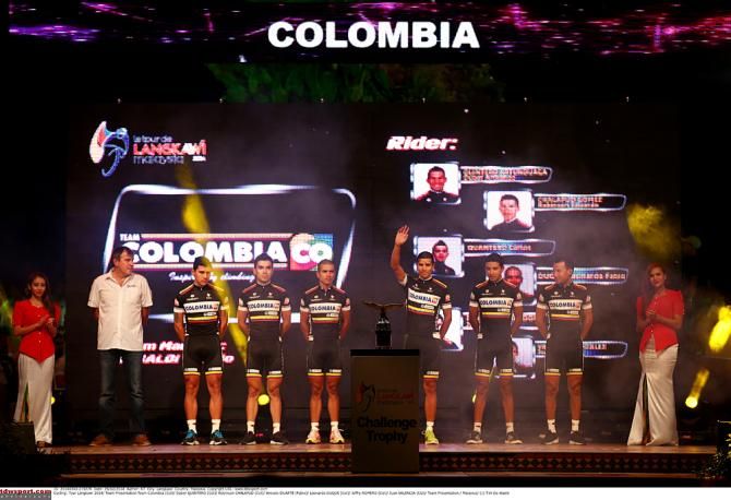 Team Colombia at the Tour de Langkawi team presentation