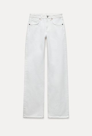 ZARA, Full Length Trf Mid-Rise Wide Leg Jeans