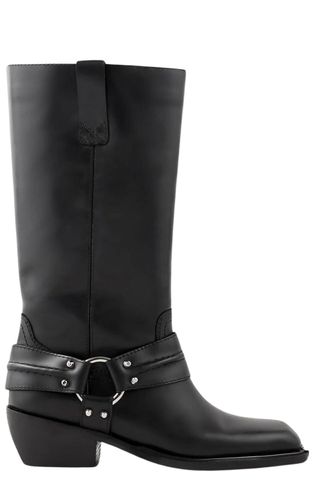 Sandro Leather Biker Boots