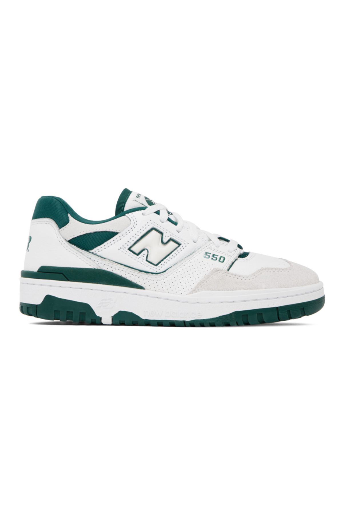 New Balance 550-Sneaker in Weiß und Grün