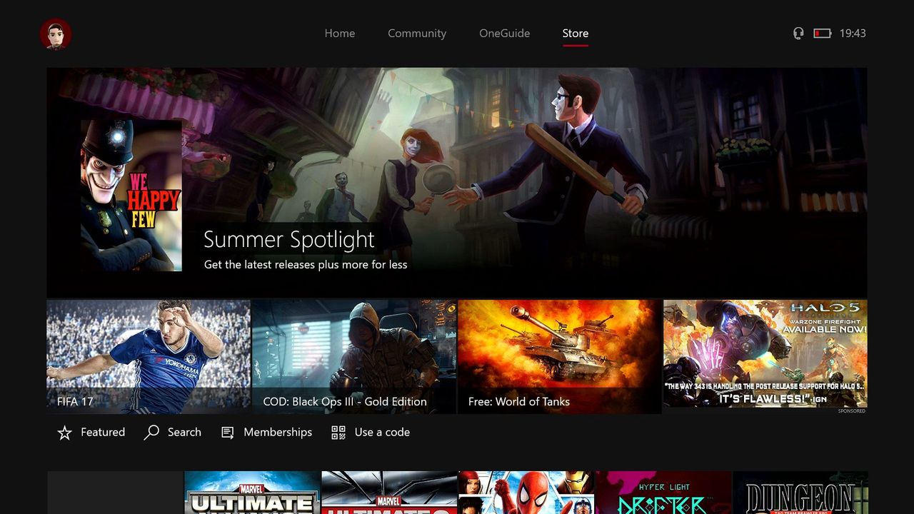 Xbox One Summer Update - Store