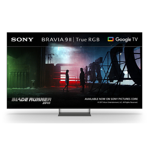A press image of the Sony Bravia 9 II RGB Mini LED TV, showing a scene from Blade Runner: 2049