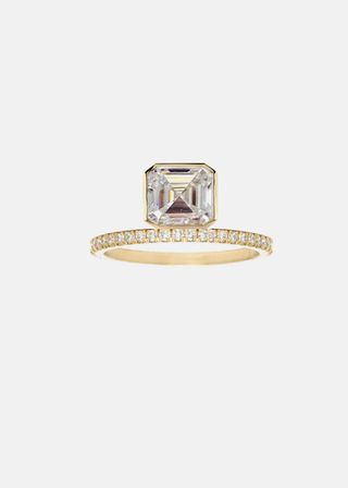 Alternative Engagement Rings Floating Asscher Diamond Ring