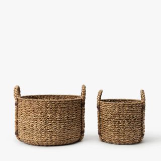 Salter Woven Baskets against a white background. 