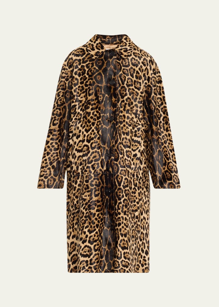 Oversized Jaguar-Print Coat