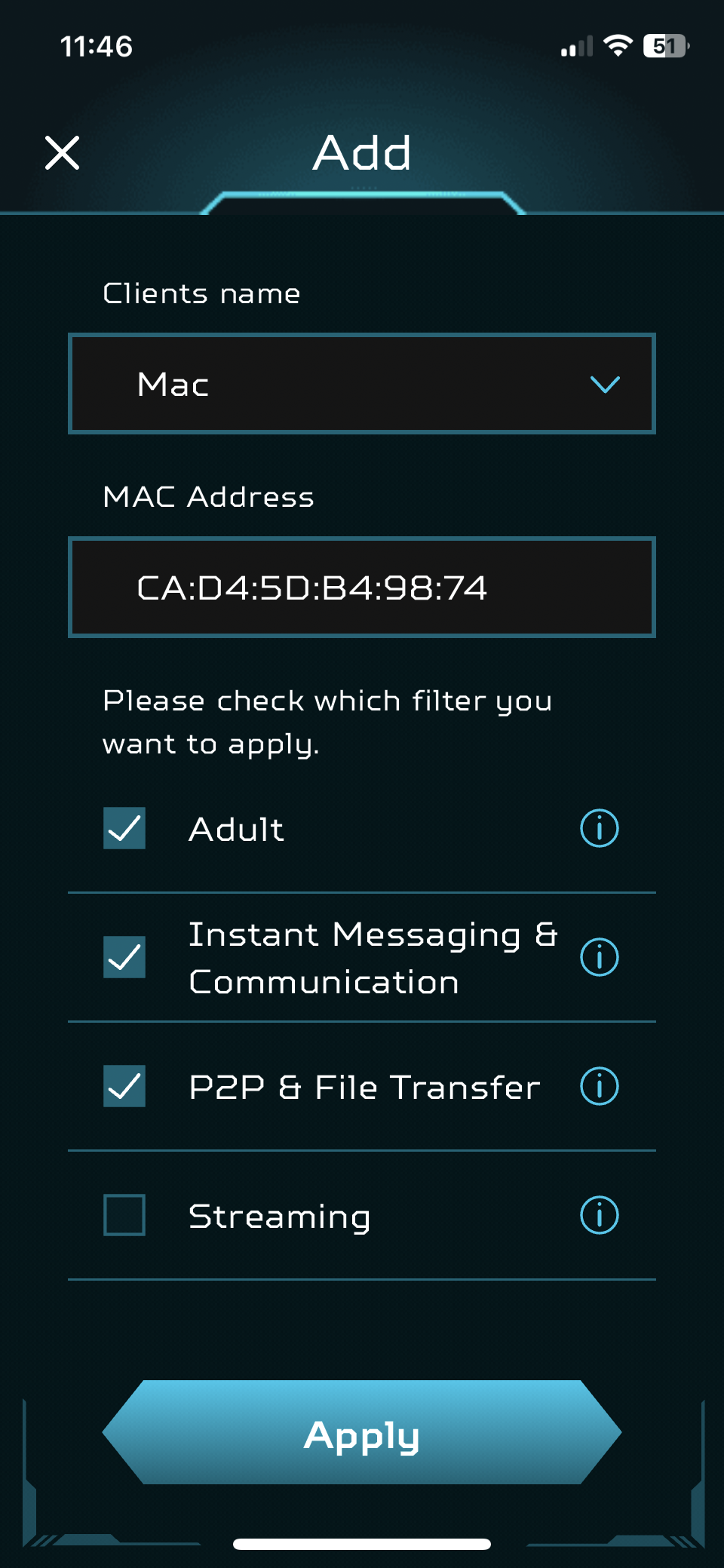 Predator Connect T7's connectivity through a smartphone app