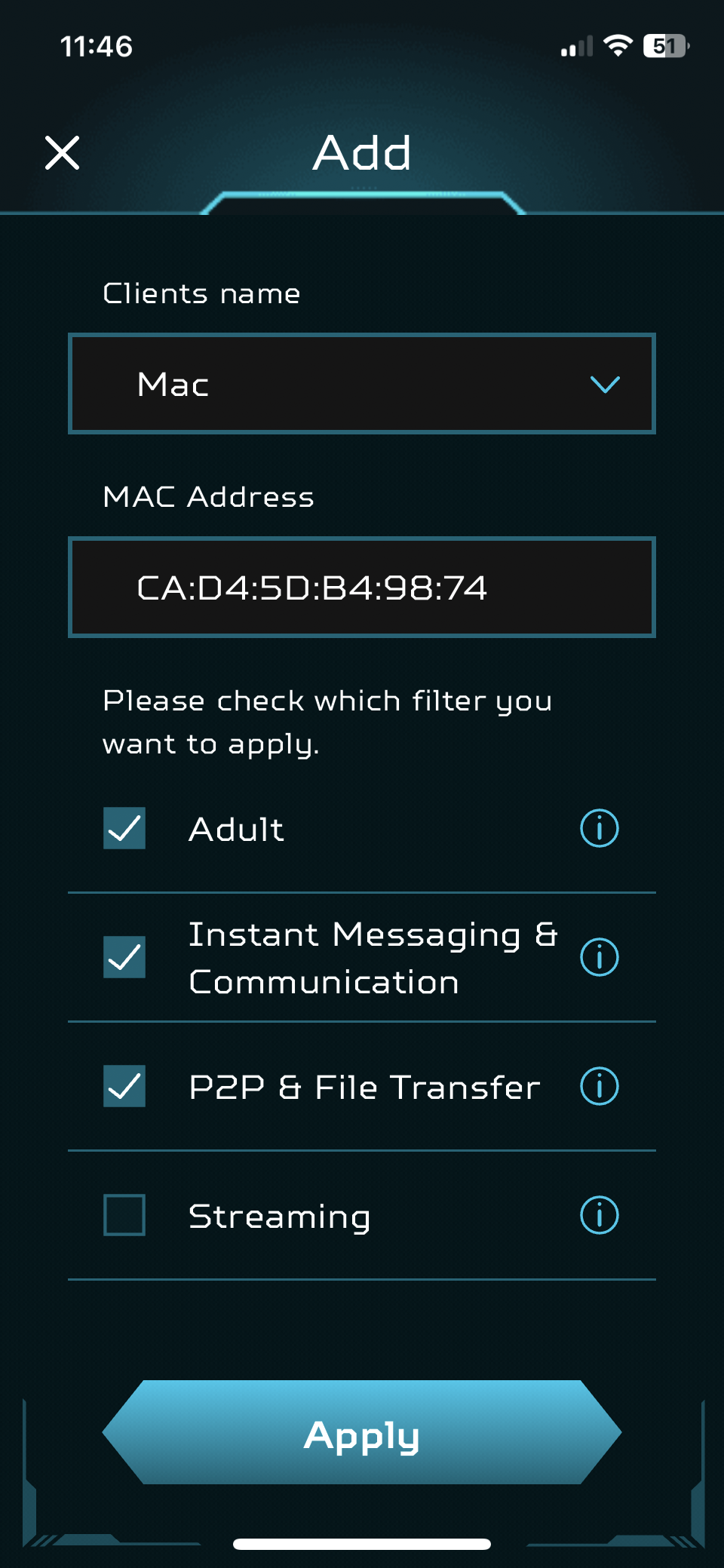 Predator Connect T7's connectivity through a smartphone app