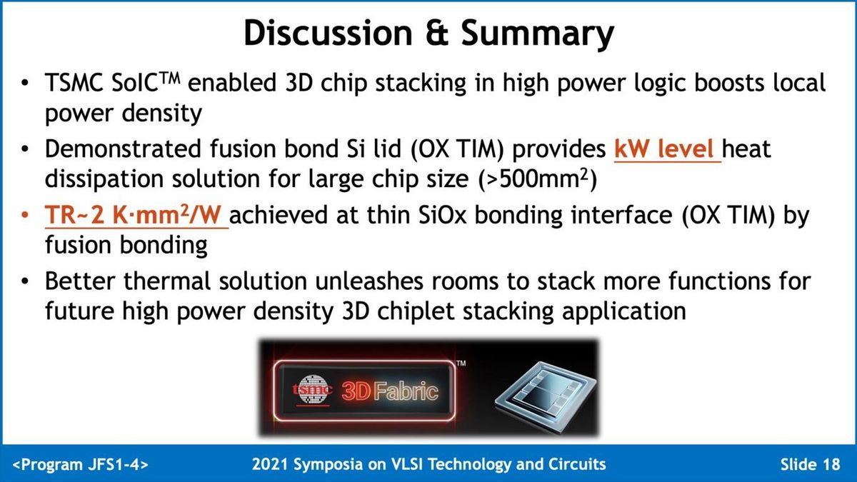 TSMC's results on direct water cooling designs