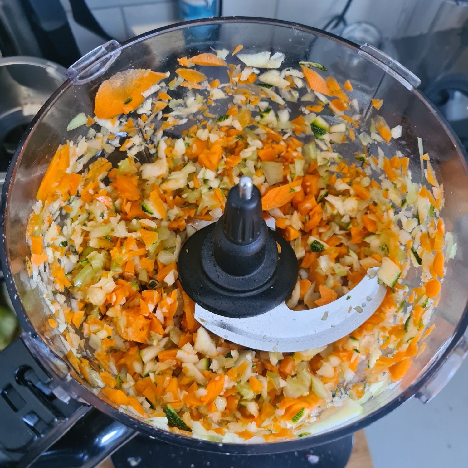 Chopped vegetables in the Ninja Professional Plus