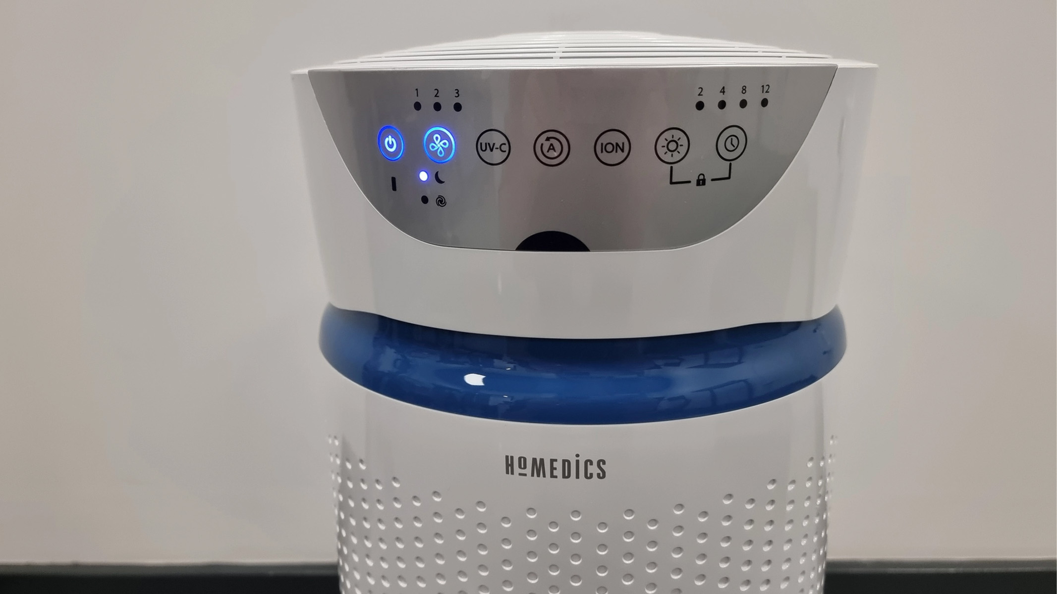 HoMedics TotalClean Deluxe 5-in-1 air purifier buttons