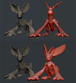 Speed sculpt a creature in ZBrush: New build using ZSpheres
