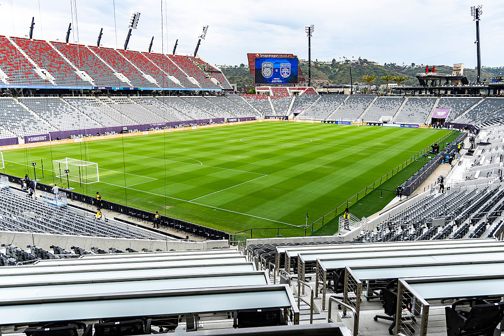 General view of Snapdragon Stadium prior to the MLS match between San Diego FC and Austin FC at Snapdragon Stadium on May 31, 2025 in San Diego, California.