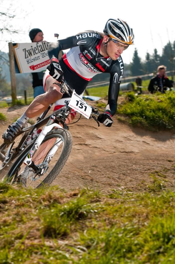 Markus Bauer zips around a corner.