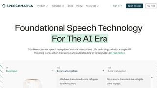 Website screenshot for Speechmatics