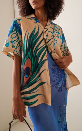 House of Aama Exclusive Camp Printed Silk Twill Shirt