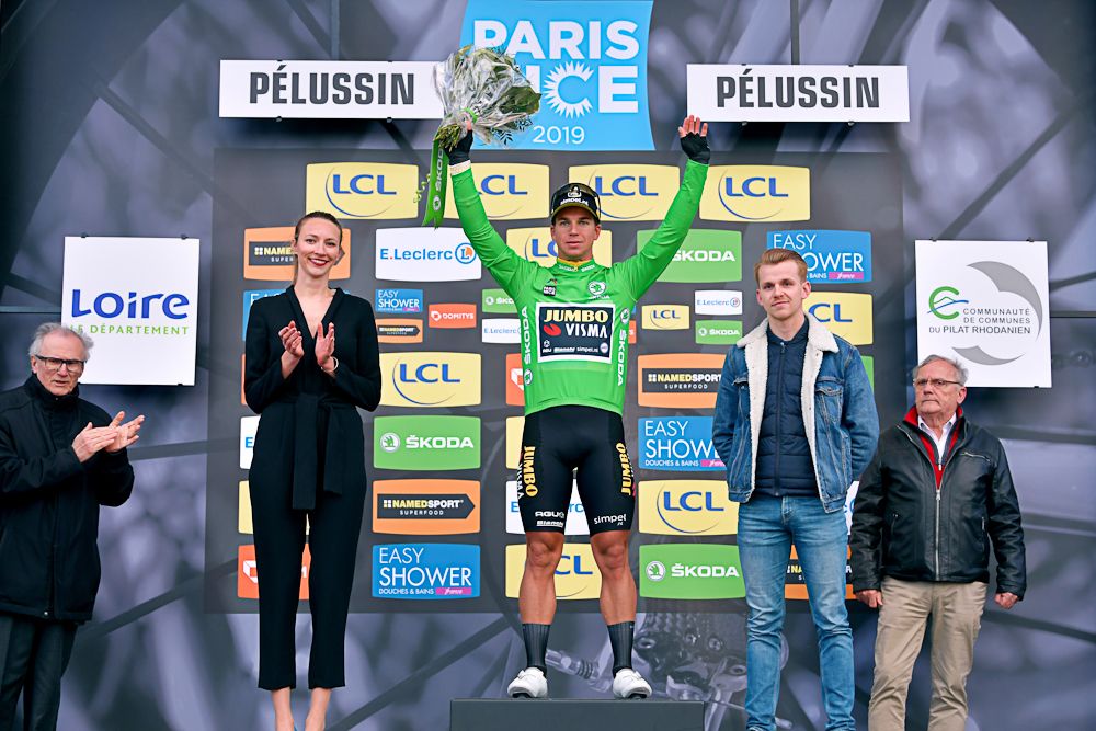Dylan Groenewegen in the green jersey at Paris-Nice