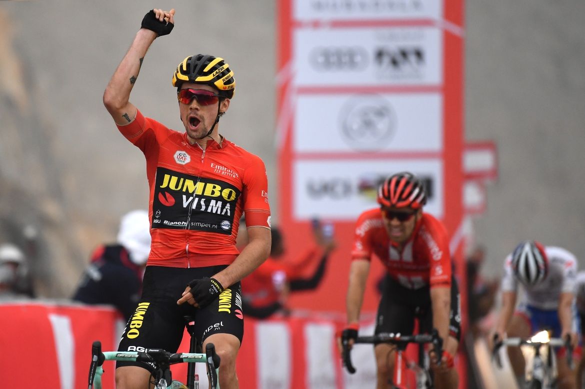 Primoz Roglic (Jumbo-Visma) celebrates