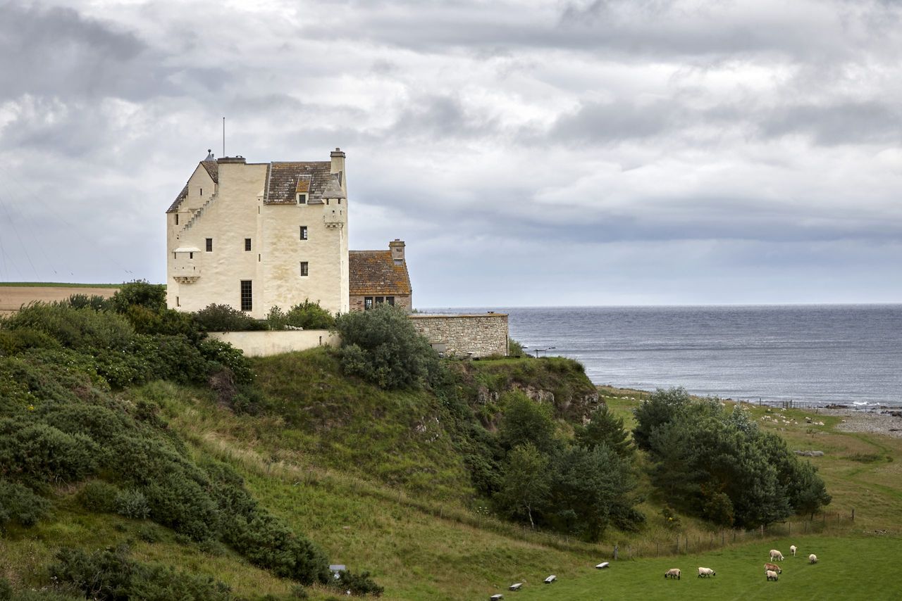 Ballone Castle, Easter Ross. The home of Lachie and Annie Stewart, pictured here from the cliff.