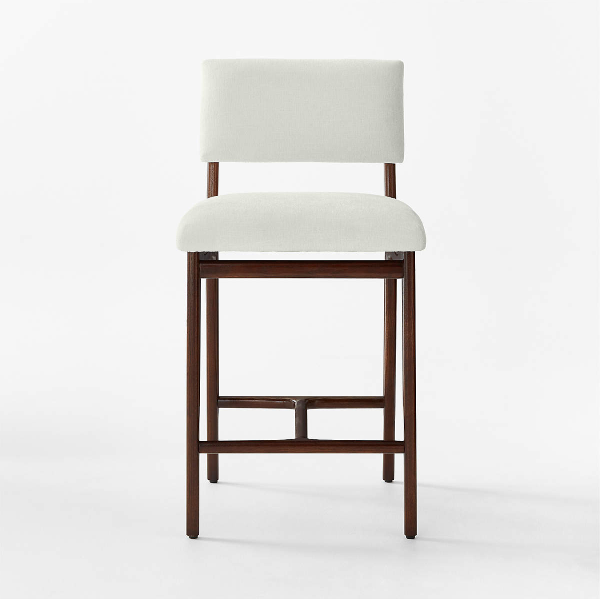 White upholstered bar stool