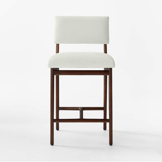 White upholstered bar stool