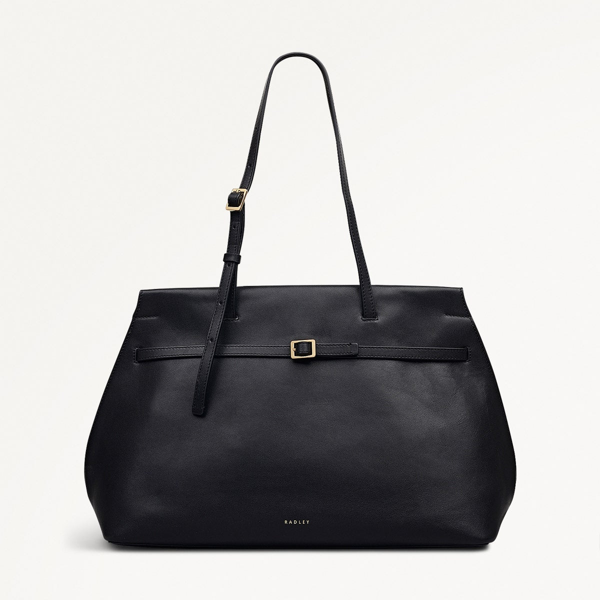 The Christina Leather Large Ziptop Shoulder Bag in Black - 112195 - Black