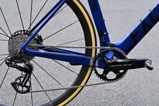 Adam Pinder's Factor Ostro VAM hill climb bike with a converted Shimano Dura-Ace crankset