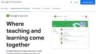 Website screenshot for Google Classroom