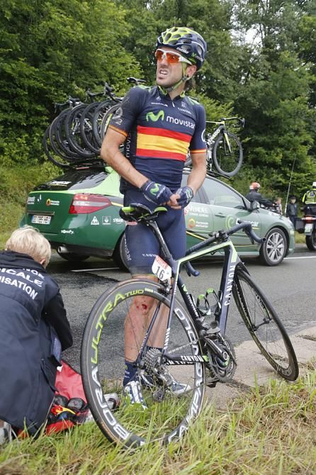 Jesus Herrada, the Spanish champion, gets assistance