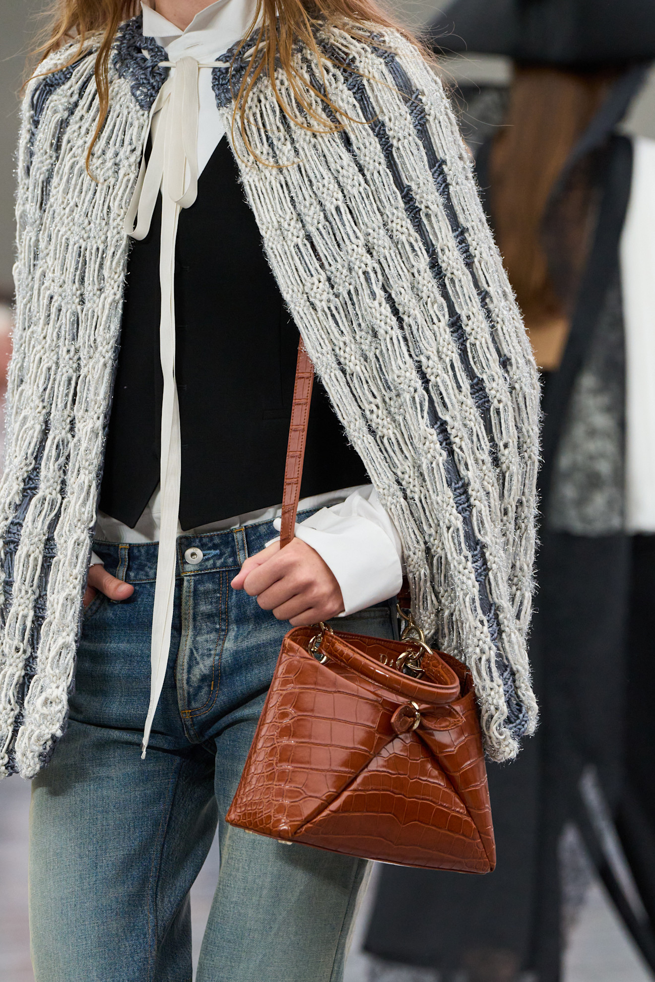 A model carried Rihanna's croc Dior Cigale on the spring 2026 runway