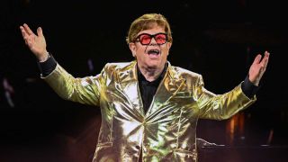 Elton John onstage at Glastonbury