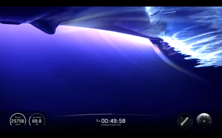 SpaceX's Starship Flight 13 during reentry