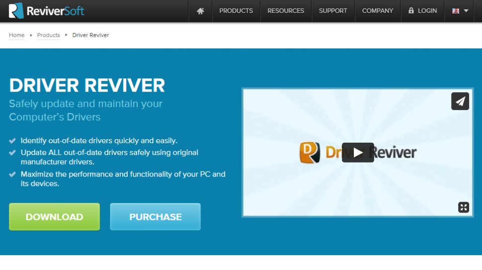 Website screenshot for Driver Reviver